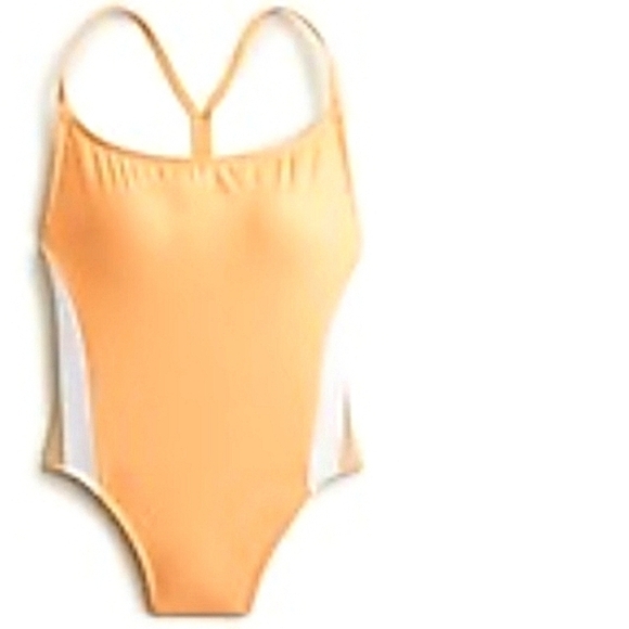 NWT J.Crew Orange Side Stripe Swimsuit one piece size 20 - Picture 3 of 4